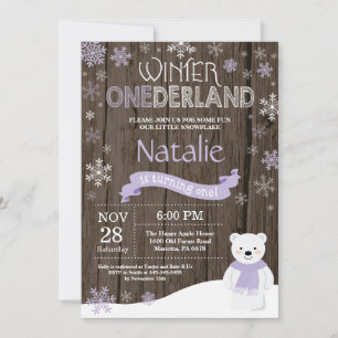 Convite de Aniversário de 1 Ano Onederland de Inve