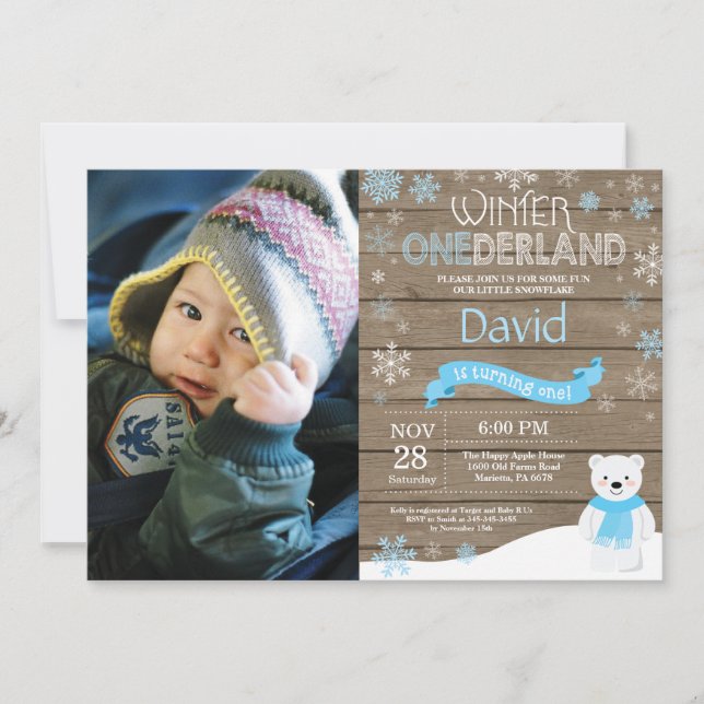 Convite de Aniversário de 1 Ano Onederland de Inve (Frente)