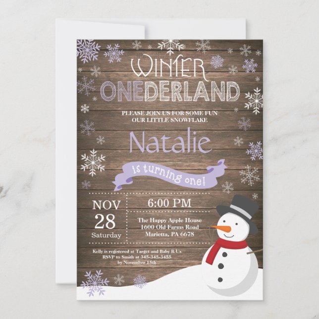 Convite de Aniversário de 1 Ano Onederland de Inve (Frente)