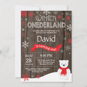 Convite de Aniversário de 1 Ano Onederland de Inve