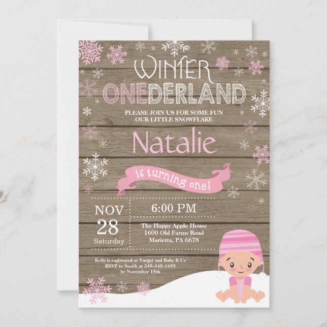 Convite de Aniversário de 1 Ano Onederland de Inve (Frente)