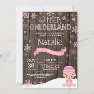 Convite de Aniversário de 1 Ano Onederland de Inve