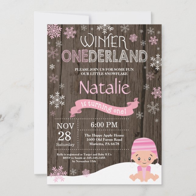 Convite de Aniversário de 1 Ano Onederland de Inve (Frente)