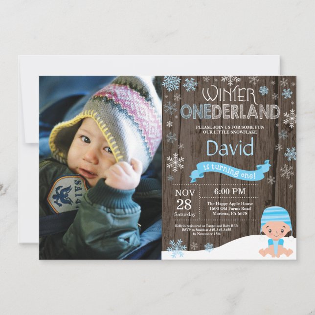 Convite de Aniversário de 1 Ano Onederland de Inve (Frente)