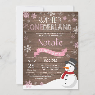 Convite de Aniversário de 1 Ano Onederland de Inve