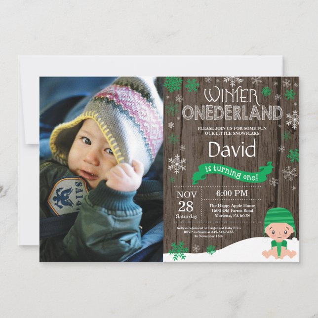Convite de Aniversário de 1 Ano Onederland de Inve (Frente)