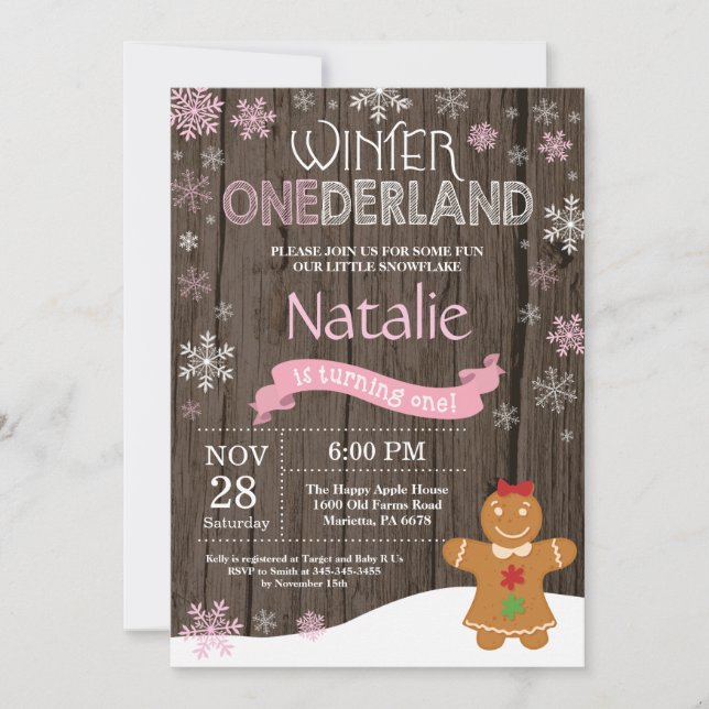 Convite de Aniversário de 1 Ano Onederland de Inve (Frente)