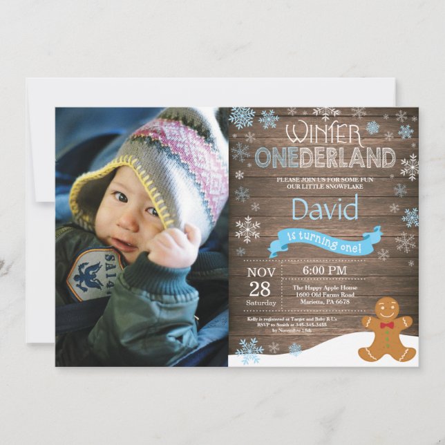 Convite de Aniversário de 1 Ano Onederland de Inve (Frente)