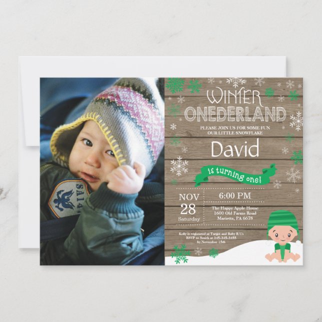 Convite de Aniversário de 1 Ano Onederland de Inve (Frente)