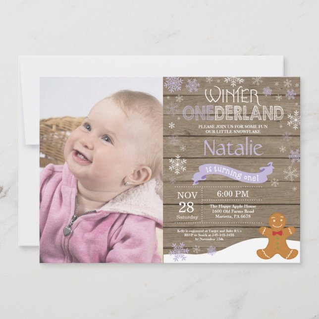 Convite de Aniversário de 1 Ano Onederland de Inve (Frente)