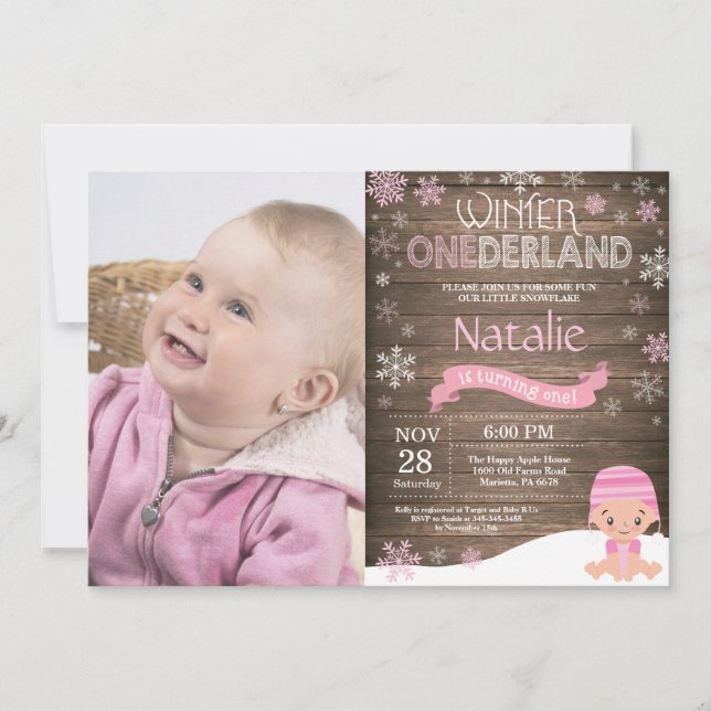 Convite de Aniversário de 1 Ano Onederland de Inve (Frente)