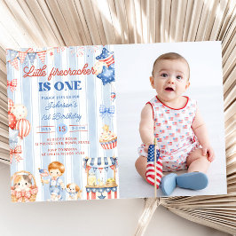 Convite de Aniversário de 1 Ano para Menino Pequen
