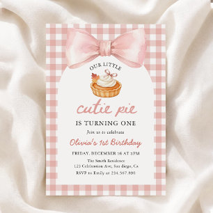 Convite de Aniversário de 1 Ano para Pequena Torta