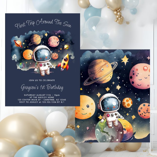 Convite de Aniversário de 1 ano para Planetas do E (Criador carregado)