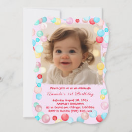 Convite de Aniversário de 1 Ano Personalizado com