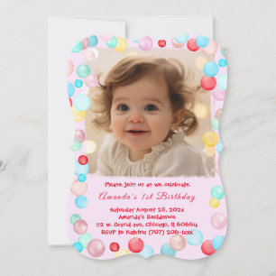 Convite de Aniversário de 1 Ano Personalizado com
