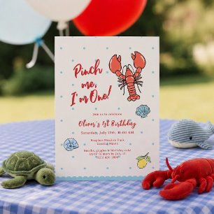 Convite de Aniversário de 1 Ano Pinch Me I'm One L