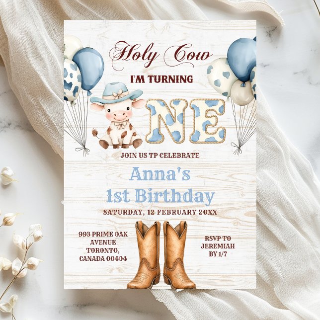Convite de Aniversário de 1 ano Rodeio Western Vac (Criador carregado)