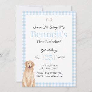 Convite de Aniversário de 1 Ano Tema Cachorro