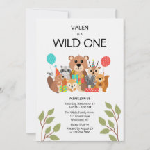 Convite de Aniversário de 1 Ano Wild One