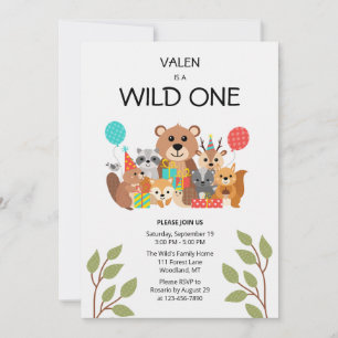Convite de Aniversário de 1 Ano Wild One