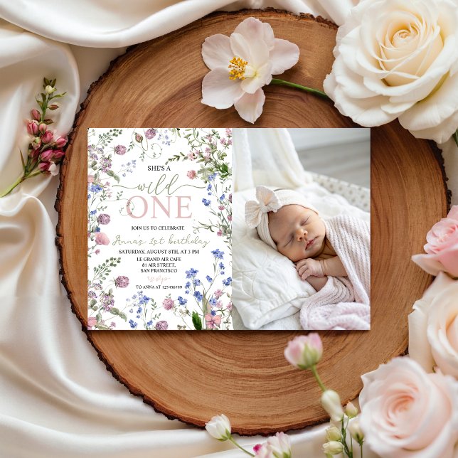 Convite de Aniversário de 1 Ano Wild One Foto (Criador carregado)