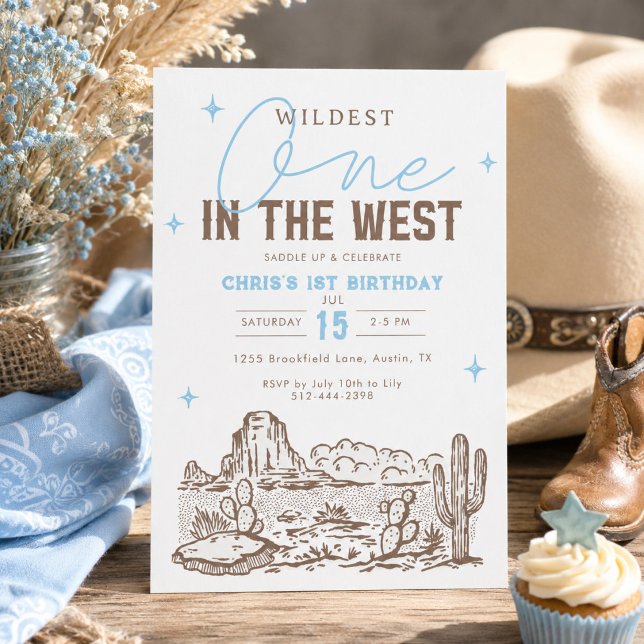 Convite de Aniversário de 1 Ano Wildest One Wester (Criador carregado)