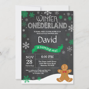 Convite de Aniversário de 1 Ano Winter Onederland