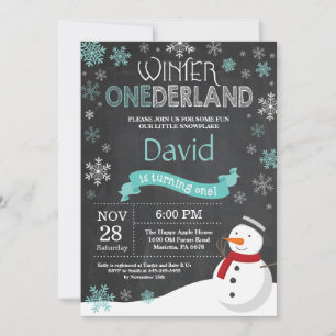 Convite de Aniversário de 1 Ano Winter Onederland