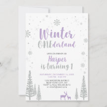 Convite de Aniversário de 1 Ano Winter Onederland 