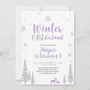 Convite de Aniversário de 1 Ano Winter Onederland 