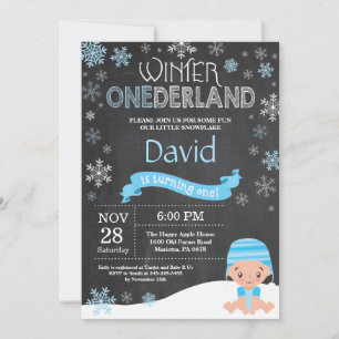Convite de Aniversário de 1 Ano Winter Onederland