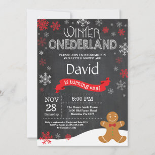 Convite de Aniversário de 1 Ano Winter Onederland