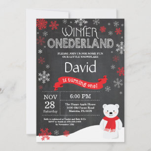 Convite de Aniversário de 1 Ano Winter Onederland