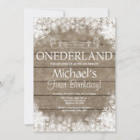 Convite de Aniversário de 1 Ano Winter Onederland