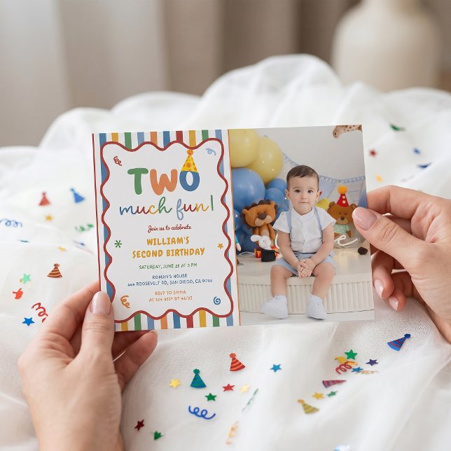 Convite de Aniversário de 2º Chapéu Muito Divertid (Criador carregado)