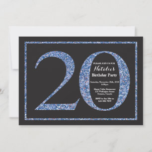 Convite de Aniversário de 20 anos com Quadro Negro