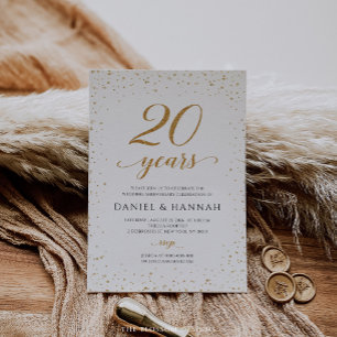 Convite de Aniversário de 20 Anos de Casamento - G