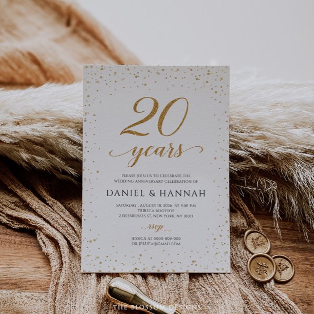 Convite de Aniversário de 20 Anos de Casamento - G (Criador carregado)