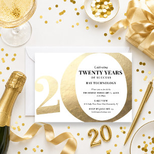 Convite de Aniversário de 20 Anos de Negócios