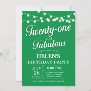 Convite de Aniversário de 20 Anos Verde Fabuloso