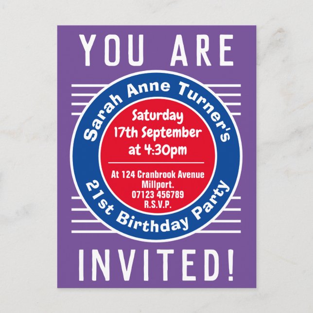 Convite de Aniversário de 21 anos (Frente)