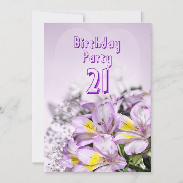 Convite de aniversário de 21 anos (Frente)