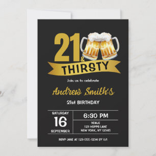 CONVITE DE ANIVERSÁRIO DE 21 ANOS - 21 & SEDENTO