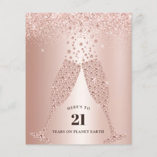 Convite de Aniversário de 21 anos Budget Blush Pin