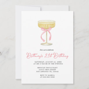 Convite de Aniversário de 21 anos com Champagne Do