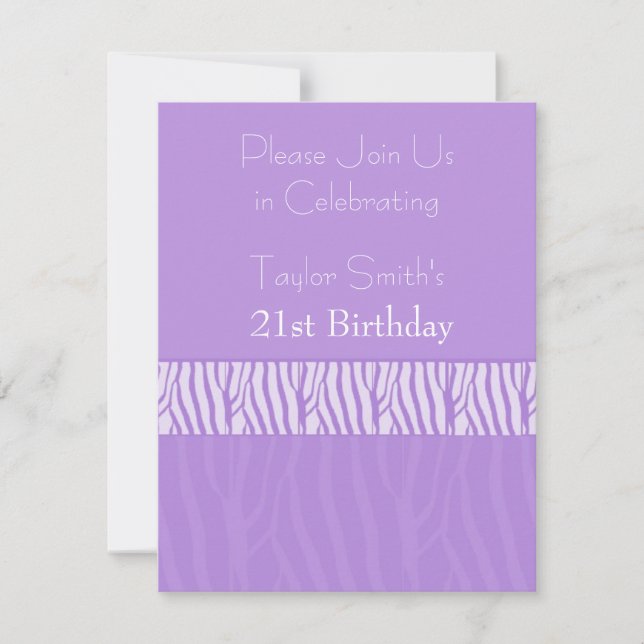 Convite de Aniversário de 21 anos com Estampa de Z (Frente)