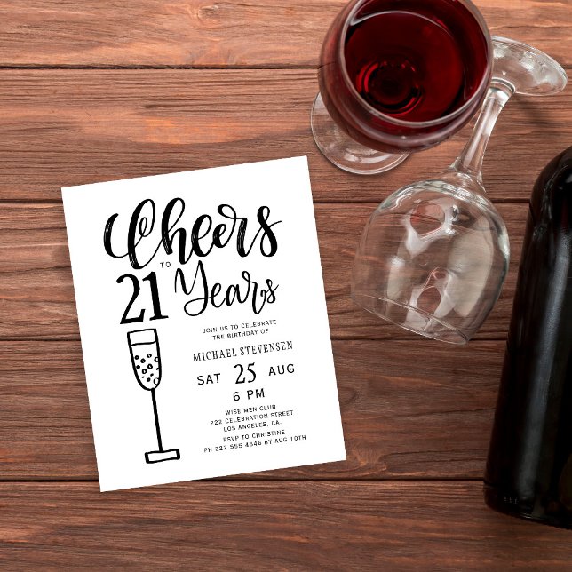 Convite de aniversário de 21 anos com orçamento mo (Criador carregado)