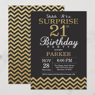 Convite de Aniversário de 21 anos Surpresa com Bri
