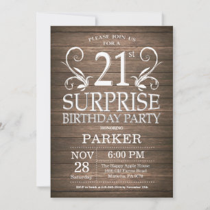 Convite de Aniversário de 21 anos Surpresa em Made